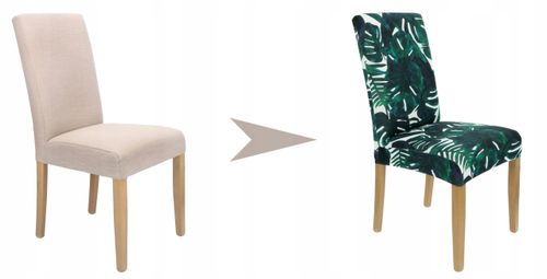 Pokrowiec Na Krzesło Monstera Zielone Liście Palmy Wzory Elastyczny na Arena.pl