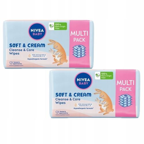 NIVEA BABY Chusteczki nawilżane Biodegradowalne Soft & Cream 8 x 57 szt. na Arena.pl