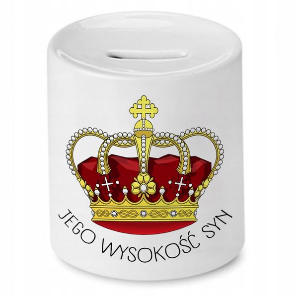 Skarbonka Dla Syna Jego Wysokość Syn Prezent Z Nadrukiem Ze Zdjęciem zdjęcie 1