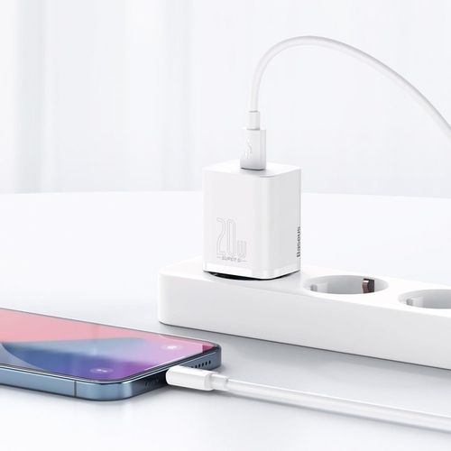 BASEUS SZYBKA ŁADOWARKA SIECIOWA INTELIGENTNA KOSTKA USB C 20W 3A +KABEL IP na Arena.pl
