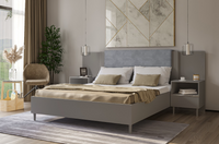 Łóżko Dwuosobowe 160x200 cm + Stoliki Nocne Grafit EKONOM MR - 4 Kolory