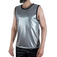macho koszulka sportowa l/xl z drobnym brokatem, elastyczna
