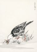 Plakat 21x29,7cm Bulbul, Kashu Japoński Vintage do Salonu