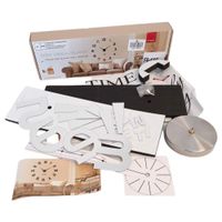 SREBRNY Bezramowy Duży Zegar Ścienny DIY