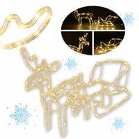 Renifer z Saniami Świąteczny Świecący 240 Led Ozdoba Zewnętrzna Dekoracja