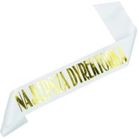 Najlepsza Dyrektorka - biała szarfa ze złotym nadrukiem