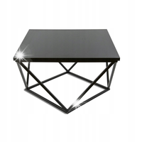 Stolik kawowy mała ława geometryczna Curved kwadratowy blat 60 cm czarny
