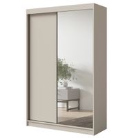 Szafa wysoka przesuwna z lustrem Fiore Plus 2D1L 150 Kaszmir/Czarny