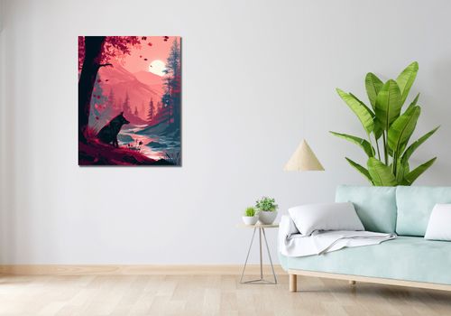 Obraz 70x90cm Wilk Przy Brzegu Lasu na Arena.pl