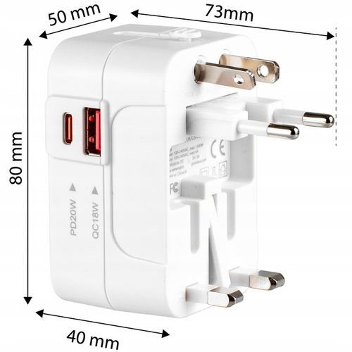 PRZEJŚCIÓWKA ADAPTER GNIAZDKA PODRÓŻNY UK USA EU CAŁY ŚWIAT ŁADOWARKA na Arena.pl