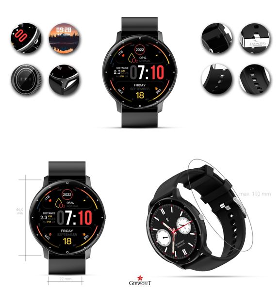 Smartwatch Giewont GW120-2 PRO Czarny zdjęcie 8