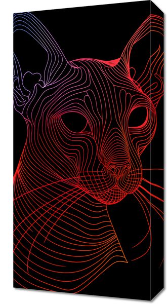 Obraz 30x60cm Cyfrowa Kocica zdjęcie 1