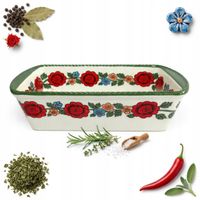 CERAMICZNA FORMA DO PIECZENIA CHLEBA KEKSÓWKA RĘCZNIE MALOWANA 1,8L HALINKA