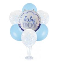 Zestaw balonów na stojaku Baby dekoracja na Boy Baby Shower chłopiec