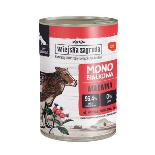 Wiejska Zagroda karma  MONO wołowina 400gr na Arena.pl