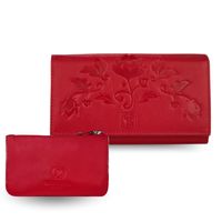 portfel damski skórzany z kwiatowym wzorem t-45-rd etui na klucze