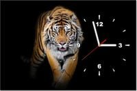 60CM 40CM ZEGAR OBRAZ TYGRYS DRUK PŁÓTNO RAMA