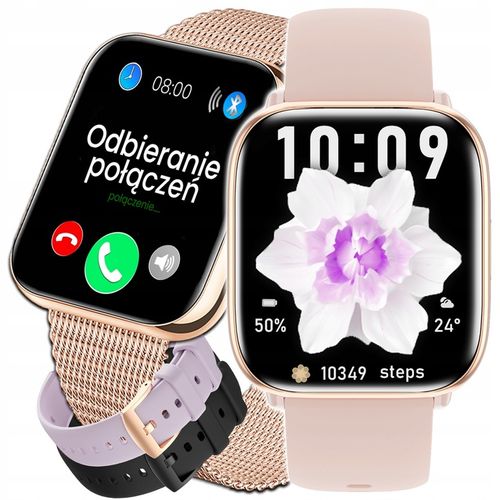 SMARTWATCH DAMSKI POLSKIE MENU ROZMOWY PULS CIŚNIENIE SPORT AMOLED 4 PASKI na Arena.pl