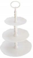PATERA PIĘTROWA PLASTIKOWA 3 PIĘTROWA NA CIASTO BIAŁA