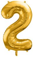 Balon foliowy Cyfra 2, 86cm, złoty XL