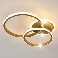 LAMPA SUFITOWA LED OKRAGLA RING ŻYRANDOL ZŁOTY NOWOCZESNY 42W 3000K