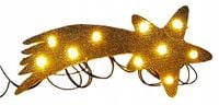 OŚWIETLONA KOMETA do dekoracji Szopki- 18cm długa 10 żarówki LED NA BATERIE