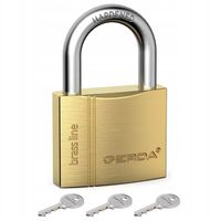 kłódka pałąkowa mosiężna brass line kmz s5010a 50mm blister - mp klo 05359