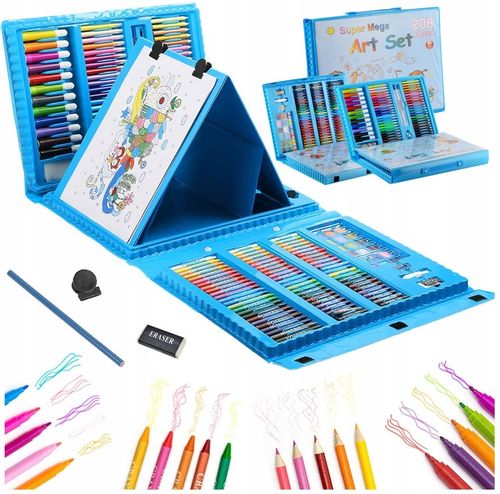 ZESTAW DO MALOWANIA DLA DZIECI 208el Artystyczny Plastyczny Twórczy Walizka na Arena.pl