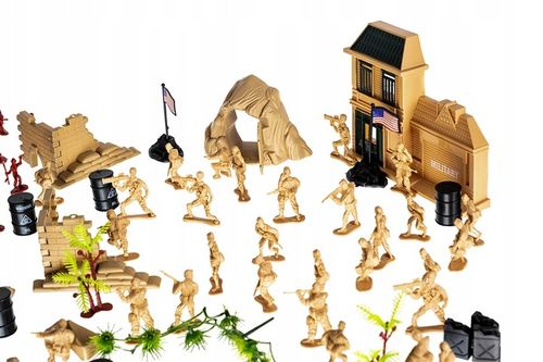 Baza Wojskowa Żołnierzyki Duży Zestaw Armia Figurki Czołgi Samoloty 300el. na Arena.pl