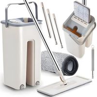 MOP Z WIADREM PŁASKI DWUKOMOROWY Z WYCISKACZEM WIADRO OBROTOWY DO PODŁÓG