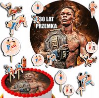 ZESTAW OPŁATEK NA TORT 20CM + TOPPERY PAPIEROWE - MMA WALKA 15CM 18CM