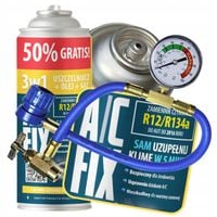 AC FIX CZYNNIK CHŁODNICZY 3w1 R134a Uszczelniacz Olej Przewód z manometrem