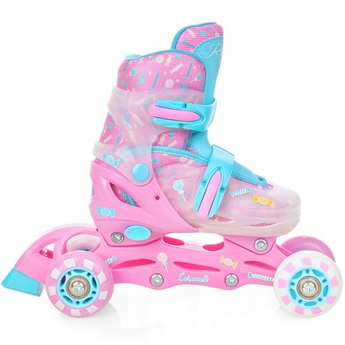 Rolki Wrotki Regulowane 3w1 RAVEN Caramell 26-29 Kółko LED na Arena.pl