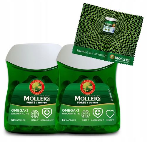 2x Möller’s Forte 60 kaps. TRAN odporność OMEGA-3 mózg serce WIT. D3 i E na Arena.pl
