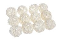 kule rattanowe białe 5cm, 12szt.  rcrdsw-ball5