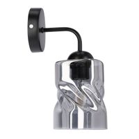 Felis lampa kinkiet czarny 1x60W E27 klosz dymiony