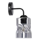 Felis lampa kinkiet czarny 1x60W E27 klosz dymiony