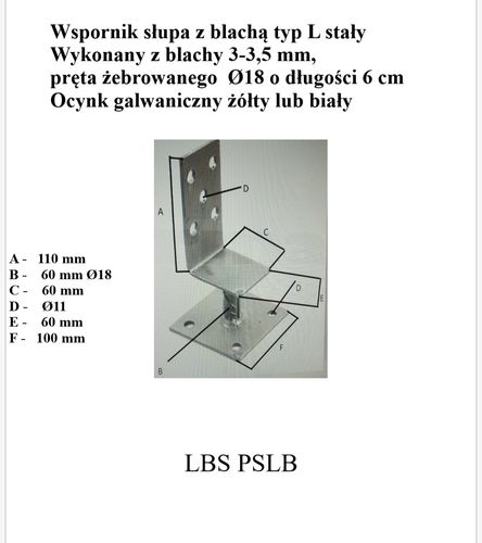 podstawa słupa typ l blacha - lbs pslb na Arena.pl