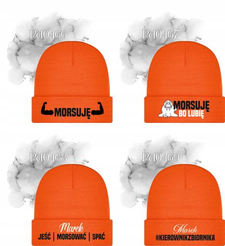 Czapka zimowa TWÓJ WŁASNY HAFT LOGO NAPIS GRAFIKA KOCHAM MORSOWAĆ na Arena.pl