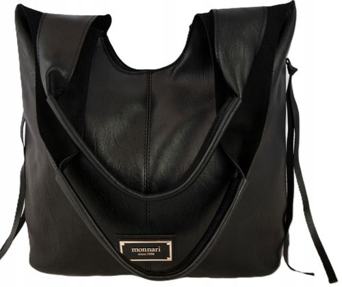 Monnari Torebka Shopper Model 2w1 Listonoszka Kolekcja Premium Czarna na Arena.pl