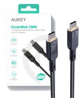 2 x Aukey Kabel Z Wyświetlaczem Przewód Usb-c Do Usb-c Qc Pd 100W 1.8m Oplo