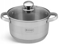 GARNEK Stalowy GRUBE 7x DNO z POKRYWKĄ 3,6L 20cm INDUKCJA Gaz 3005