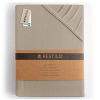 Prześcieradło z gumką 240x220 cappuccino bawełna jersey DecoKing