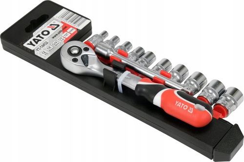 YATO ZESTAW KOMPLET NASADEK Z AKCESORIAMI 1/4",12 CZĘŚCI 72T YT-14432 na Arena.pl