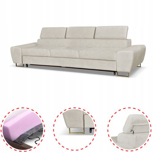 Zestaw mebli wypoczynkowych salonu Bosso Sofa 3os fotele beż na Arena.pl