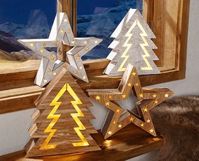 CHOINKA DREWNIANA las 10led 34cm TIMER BRĄZOWA na Arena.pl