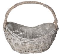 KOSZ WIKLINOWY SZARY DUŻY GRUBA WIKLINA 53X37CM XXXL