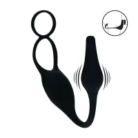 levelz vibrating silicone prostate model z pierścieniem, czarny