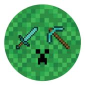 Talerzyki papierowe Piksele Minecraft 18cm