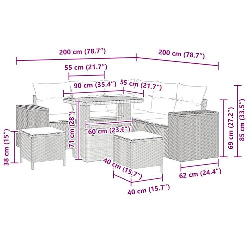 Zestaw Sof na Ogród 8 pcs Beżowy polirattan na Arena.pl